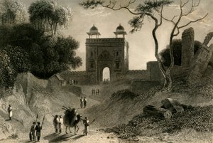Agra Kapısı, Chauter Serai, 1835. by William Daniell