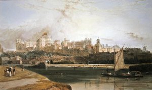 Windsor Kalesi (kağıt üzerine sulu boya) by William Daniell
