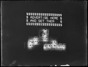 Selznick Enterprises, New York City, Ocak 1917 için reklam için ışıklı tabela ve ışıklandırılmış tabela by William Davis Hassler