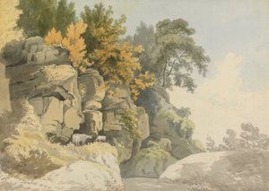 Dere Kenarındaki Ormanlık Kayalar (Derbyshire?)
