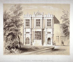 Stockwell Eğitim Enstitüsü, Stockwell, Lambeth, Londra, c1860 by William Dickes