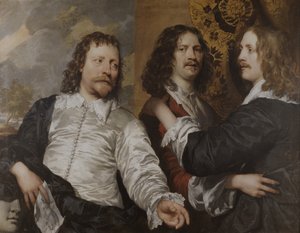 Sanatçının Nicholas Lanier ve Sir Charles Cotterell ile portresi, c.1636 (tuval üzerine yağlı boya)