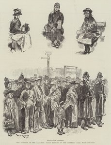 Doğu Yakasındaki Sıkıntı, Meclis Salonunda Büyük Buluşma, Mile-End-Road by William Douglas Almond