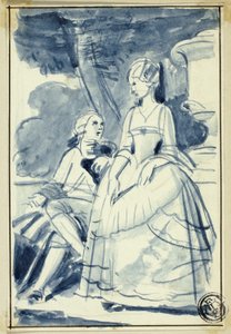 18. Yüzyıl Elbiseli Erkek ve Kadın by William Edward Frost