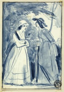 18. Yüzyıl Sonları Elbiseli İki Kadın by William Edward Frost