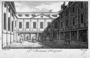 St Thomas Hastanesi'nin orta mahkemesi, Southwark, Londra, c1750. by William Elliot