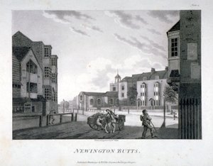 Newington Butts, Southwark, Londra, 1792. by William Ellis