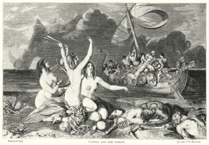 Ulysses ve Sirenler (gravür) by William Ellis
