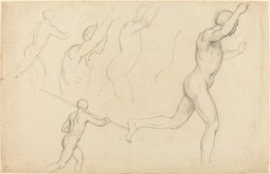 Koşan Erkek Çalışmaları by William Etty