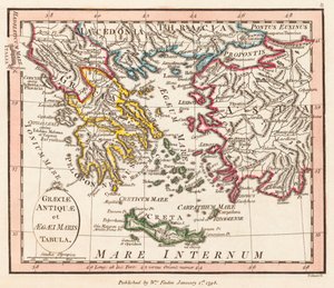 Antik Yunan. Ege Denizi. Anadolu. Harita.