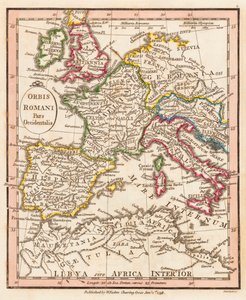 Roma İmparatorluğu'nun batı kısmı. Harita.