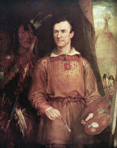 George Catlin (1798-1872) 1849 (tuval üzerine yağlı boya) by William Fisk