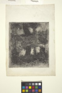 Faun ve Havuzlu Manzara (Yansıyan Manzara) (gravür)