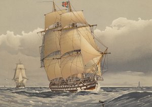 Hattın 74 silahlı bir gemisi, yaklaşık 1794