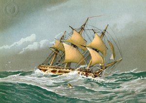 Kraliyet Donanması 28 top firkateyni, c1794 c1890-c1893 by William Frederick Mitchell