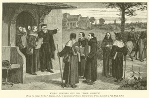 Wyclif zavallı rahiplerini gönderiyor by William Frederick Yeames