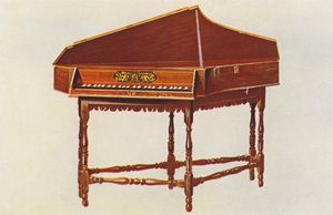 Müzik aletleri: Spinet (renkli litho)