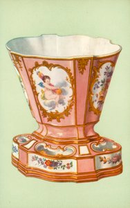 Vazo, Sevres, gül Pompadour (renkli taş)
