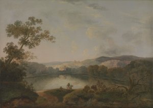 Balıkçıların Olduğu Bir Göl Manzarası by William Groombridge