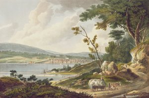 Newburg, Hudson Nehri Portföyünden No.14, J. Hill tarafından oyulmuş, 1821-25
