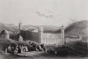 Hebron, Haram (gravür) by William H. Bartlett
