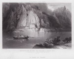 Via-Trajana, Kazan Geçidi üzerindeki yazıt (gravür) by William H. Bartlett