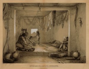 19. yüzyılın sonları ile 20. yüzyılın başlarında bir Hopi Konutunun içi.