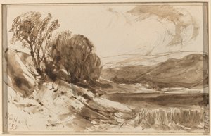 Ağaçlar ile Tepelik Manzara by William Hart