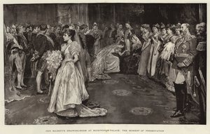 Majestelerinin Buckingham Sarayı'ndaki Misafir Odası, Sunum Anı by William Hatherell