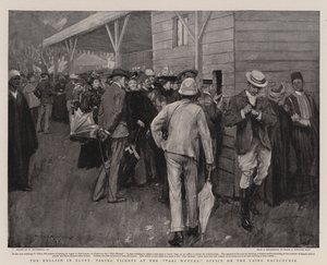 Mısır'daki İngilizler, Kahire Hipodromu'ndaki Pari Mutuel Ofisinde Bilet alarak by William Hatherell