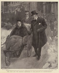 Friedrichshof Arazisinde Kral ve İmparatoriçe Frederick by William Hatherell