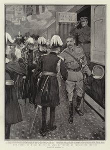 Galler Prensi Lord Kitchener'ı Paddington İstasyonu'nda karşıladı by William Hatherell