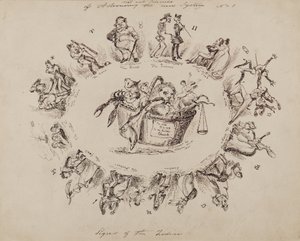Astronomi Bilimleri ve Sanatları, yeni sistem No.1: Burçlar, 1826 by William Heath