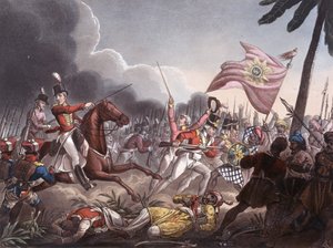 Assaye Savaşı, 23 Eylül 1803, J.C. Stadler tarafından oyulmuş, Thomas Tegg tarafından yayınlanmış, 1 Nisan 1818 (renkli aquatint)