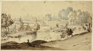 Dublin Yakınlarındaki Glasnevin (recto); Erkek Kıyafeti Çizimi (verso) by William Heath