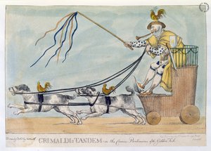 Altın Balığın Komik Pandomiminde Grimaldi'nin Tandem'i, pub. 1812 by William Heath