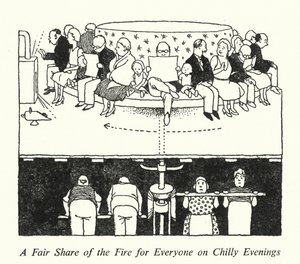 Soğuk Akşamlarda Herkes İçin Ateşten Adil Bir Pay (lito) by William Heath Robinson