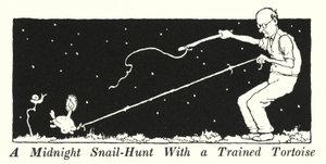 Eğitimli Kaplumbağa ile Gece Yarısı Salyangoz Avı by William Heath Robinson