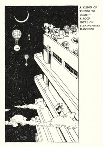 Geleceğin Vizyonu, Stratosfer Konaklarında Bir Çatı İdil (lito) by William Heath Robinson