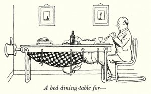 (litho) için bir yatak yemek masası by William Heath Robinson