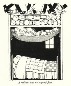 Esnek ve ses geçirmez bir zemin (lito) by William Heath Robinson