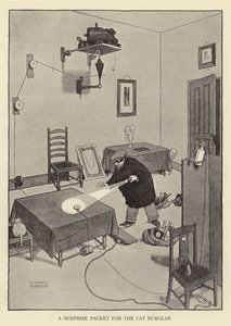 Kedi hırsızına sürpriz paket by William Heath Robinson