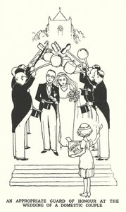 Yerli Bir Çiftin Düğününde Uygun Bir Şeref Kıtası (lito) by William Heath Robinson