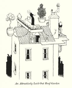 Dikkat Çekici Bir Çatı-Bahçe (lito) by William Heath Robinson