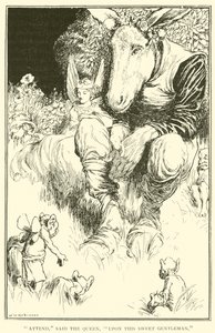 Katılın, dedi Kraliçe, Bu tatlı beyefendinin üzerine by William Heath Robinson
