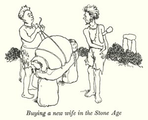 Taş Devri'nde yeni bir eş satın almak (lito) by William Heath Robinson