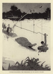Timsahın doğal bataklıklarında görüntülenmesi by William Heath Robinson