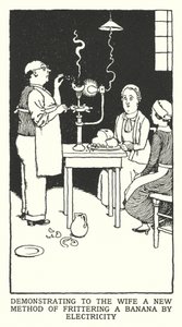 Karısına Muzu Elektrikle Kızartmanın Yeni Bir Yöntemini Göstermek (lito) by William Heath Robinson