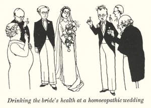 Homeopatik bir düğünde gelinin sağlığını içmek (lito) by William Heath Robinson