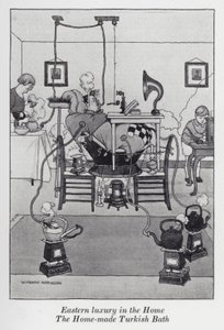 Evde Doğu lüksü, Ev Yapımı Türk Hamamı by William Heath Robinson